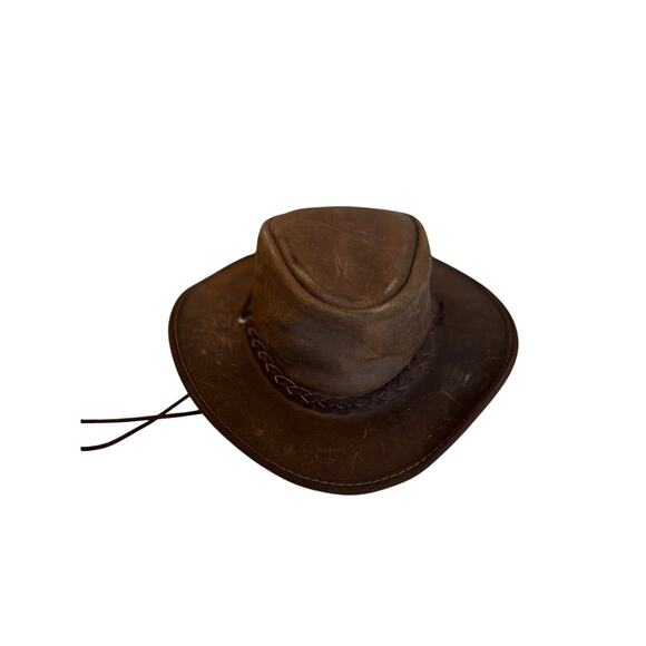 Head N Home "Bravo" Leather American Outback /Cowboy Hat Unisex Size M/L - Picture 2 of 11